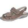Riemchensandale WALDLÄUFER "GARDA", Damen, Gr. 6,5, grau (taupe), Nubukleder, klassisch, Schuhe, Sommerschuh, Sandalette, Keilabsatz, mit Druckknopf, G-Weite