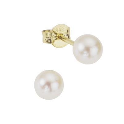 Paar Ohrstecker VIVANCE "375/- Gelbgold Perle", gelb (gelb, weiß), Ohrringe, Damen, ONE-SIZE, Gold Image