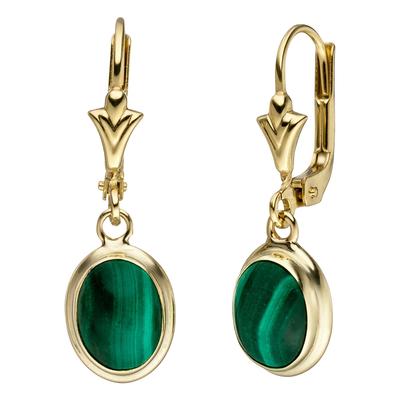 Paar Ohrhänger JOBO, gelb (gelbgold 585), Ohrringe, Damen, Gelbgold 585, oval 585 Gold Image