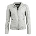 Bikerjacke JCC "6011044-2" Gr. XS, grau (grey) Damen Jacken Übergangsjacken