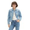 Jeansjacke TOM TAILOR, Damen, Gr. XXL (44), blau (light stone blau denim), Denim/Jeans, Obermaterial: 99% Baumwolle, 1% Elasthan. Futter: 100% Baumwolle, unifarben, casual, normal kurz, Rundhals, Langarm 1-Knopf-Manschette, Jacken, mit Knopfleiste...