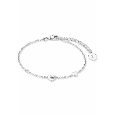 Silberarmband S.OLIVER "Herz, 2017226", silber (silber, 925, weiß), Armbänder, Damen, Silber 925 (Sterlingsilber), mit Zirkonia (synth.) Image