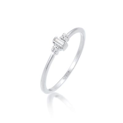 Verlobungsring ELLI PREMIUM "Topas Edelstein Rechteck Verlobung 925 Silber" Gr. 56, silber, Fingerringe, Damen, 56mm, Silber 925 (Sterlingsilber) Image