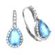 Paar Ohrhänger VIVANCE "Silber 925 rhodiniert" Ohrringe Gr. ONE-SIZE, Silber 925 (Sterlingsilber), weiß (weiß, blau) Damen Ohrhänger