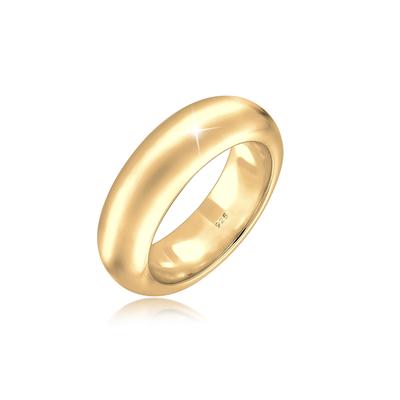 Fingerring ELLI PREMIUM "Bandring 925 Sterling Silber" Gr. 52, gold, Fingerringe, Damen, 52mm, ohne Stein, Silber 925 (Sterlingsilber), 6mm Image