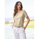 Kurzarmshirt HEINE "Shirt" Gr. 46, beige (sand) Damen Shirts Jersey