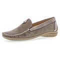 Mokassin GABOR "FLORENZ" Gr. 37, grau (taupe, goldfarben) Damen Schuhe Slip ons