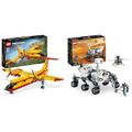 LEGO 42152 Technic Löschflugzeug Feuerwehr-Flugzeug-Spielzeug als Geschenk-Idee für Kinder ab 10 Jahre & 42158 Technic NASA Mars-Rover Perserverance Weltraum Spielzeug Set mit AR-App