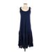 Caslon Casual Dress - A-Line Scoop Neck Sleeveless: Blue Solid Dresses - Women's Size 2X-Small