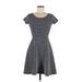 Le Lis Casual Dress - A-Line Scoop Neck Short sleeves: Black Polka Dots Dresses - Women's Size Medium