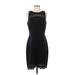 Ann Taylor LOFT Casual Dress - Party Crew Neck Sleeveless: Black Solid Dresses - Women's Size 4