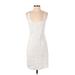 Banana Republic Cocktail Dress - Sheath Scoop Neck Sleeveless: White Solid Dresses - Women's Size 4