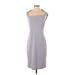 ABS Allen Schwartz Casual Dress - Sheath Square Sleeveless: Gray Print Dresses - Women's Size Small