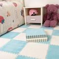 20 Pcs Fluffy Plush Foam Puzzle Floor Mats,12x12 Inch Interlocking Carpet Tiles,Interior Decoration,Soft Playmat(Size:0.23 Inch,Color:Blue+White)