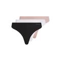 Tanga CALVIN KLEIN UNDERWEAR "3 PACK THONG (MID-RISE)" Gr. L (40), 3 St., schwarz-weiß (black, white, subdued) Damen Unterhosen String Tangas