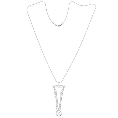 Lange Kette "Ausrufezeichen", Damen, Gr. one size, Glas, transparent (kristall), COLLEZIONE ALESSANDRO, Basic, Halskette