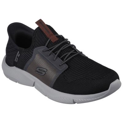 Slip-On Sneaker SKECHERS "INGRAM-BRACKETT", Herren, Gr. 40, schwarz (schwarz, grau), Textil, casual, Schuhe, Slipper, Tr