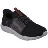 Slip-On Sneaker SKECHERS "INGRAM-BRACKETT", Herren, Gr. 41, schwarz (schwarz, grau), Textil, casual, Schuhe, Slipper, Trainingsschuh, Freizeitschuh in veganer Verarbeitung, Topseller