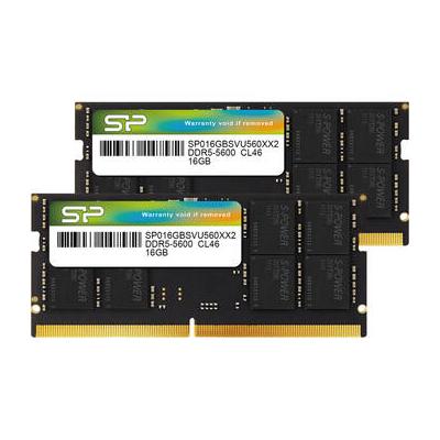 Silicon Power 32GB Laptop DDR5 5600 MHz SO-DIMM Memory Kit (2 x 16GB) SU032GBSVU560F22BH