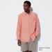 Men's Premium Linen Long-Sleeve Shirt | Orange | 2XL | UNIQLO US