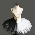 Jupe de Ballet Professionnelle pour Fille et Femme Tutu Classique Cygne Blanc GelBlack