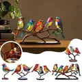 Ornement de bureau d'oiseau en métal figurine d'oiseaux coloré style moderne brittop décoration