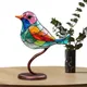 Ornement de bureau d'oiseaux en métal coloré décoration d'intérieur petits oiseaux intensifiés