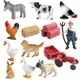 Oenux-Ensemble de Figurines Miniatures de la Série Zoo et Ferme Jouets pour Enfants Ferme