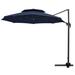 Arlmont & Co. Pulk 11' x 11' Round Cantilever Umbrella in Blue/Navy | 102 H x 132 W x 132 D in | Wayfair 0D30730AD9304E81A891420962154D97
