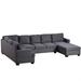 Gray Reclining Sectional - Latitude Run® Modern Large Upholstered U-Shape Sectional Sofa Polyester | 31.4 H x 125.6 W x 78.3 D in | Wayfair