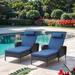 Latitude Run® Carolina 74"Long Reclining Outdoor Chaise Lounge w/ Cushions Wicker/Rattan in Brown | 23 H x 31 W x 60 D in | Wayfair