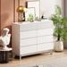 Corrigan Studio® Modern 8-Drawer Storage Cabinet w/ Decorative Finish Wood in Brown/White | 37.92 H x 47.36 W x 15.47 D in | Wayfair