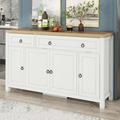 Breakwater Bay Anderegg Vintage-Inspired Sideboard w/ Spacious Flip Door, Drawer, & Adjustable Cabinets in Brown | Wayfair