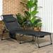 Arlmont & Co. Orry 74.5" Long Reclining Single Chaise w/ Cushions Metal in Black | 26.75 W x 74.5 D in | Outdoor Furniture | Wayfair