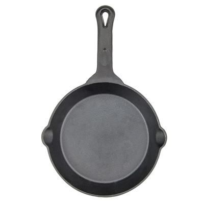 Winco CAST-8 FireIron 8" Round Pre Seasoned Cast Iron Skillet w/ Handle, Black