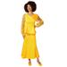 Novelty Sleeve Skirt Suit (Size 6) Marigold, Polyester