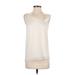 Alice + Olivia Sleeveless Silk Top Ivory One Shoulder Tops - Women's Size Small