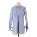 Ann Taylor Casual Dress - Shift Mock 3/4 sleeves: Blue Dresses - Women's Size Small