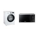 Samsung WW71TA049AE/EG Waschmaschine & MS2AK3515AS/EG Mikrowelle, 800 W, 23 ℓ Garraum, 48,9 cm Breite, Kratzfester Keramik-Emaille-Inneraum, QuickDefrost Auftauprogramme, Silber