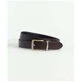 Brooks Brothers Men's Cuttable Reversible Leather Belt With Changeable Gold-Tone & Silver-Tone Buckles | Brown