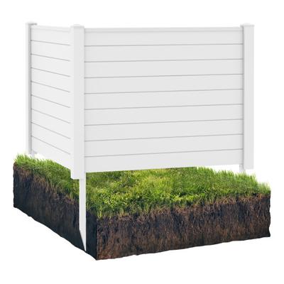 Costway Outdoor PVC Air Conditioner Fence with 20 Inch Long Stakes-White