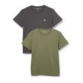 Calvin Klein Jeans Herren T-Shirts Kurzarm 2 Pack Monologo T-Shirt Rundhalsausschnitt, Mehrfarbig (Dusty Olive/Dark Grey), L
