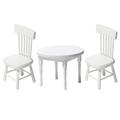 Toys Miniature Furniture Fairy Toy Simulated Furniture Dining Table and Chairs Tables and Chairs White Wood Child