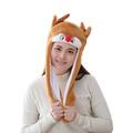 Plush Deer Ears Funny Hat Animal Ears Ear Can Move Up Airbag Hat for Women and Kids