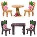 6 Pcs Resin Table and Chair Ornaments Miniature Desk House Decors Succulent Planters Kids Gift Chairs Childrens Toys Furniture Kit Simulation Accessory