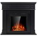 Electric Fireplace Mantel Package Wooden Surround Firebox TV Stand Black