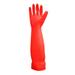 SHE Waterproof Long Sleeve Latex Gloves Thickened Lengthened Rubber Gloves Pet Care Reusable Household Gloves S Red 45CM