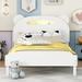 Bear-shaped Kids Platform Bed with Motion Activated Night Lights White - Twin