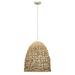 18 Inch Coastal Pendant Chandelier Handwoven Rope Shade Natural Brown