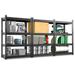 Docred Shelving Unit 5-Tier Adjustable Metal 63 H Heavy Duty Shelving Utility Rack for Garage Basement Kitchen Pantry Closet 2000 lbs Capacity Black M(72 H *35.8 L*17.2W)